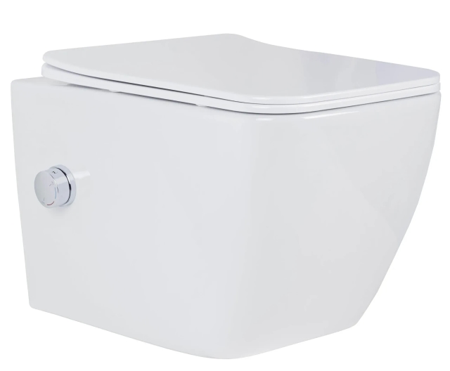 Подвесной унитаз Roxen Cube Bidet 530135-01X Rimless Soft Close с функцией биде